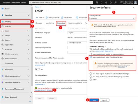 How to Disable security defaults in Microsoft Entra ID.
